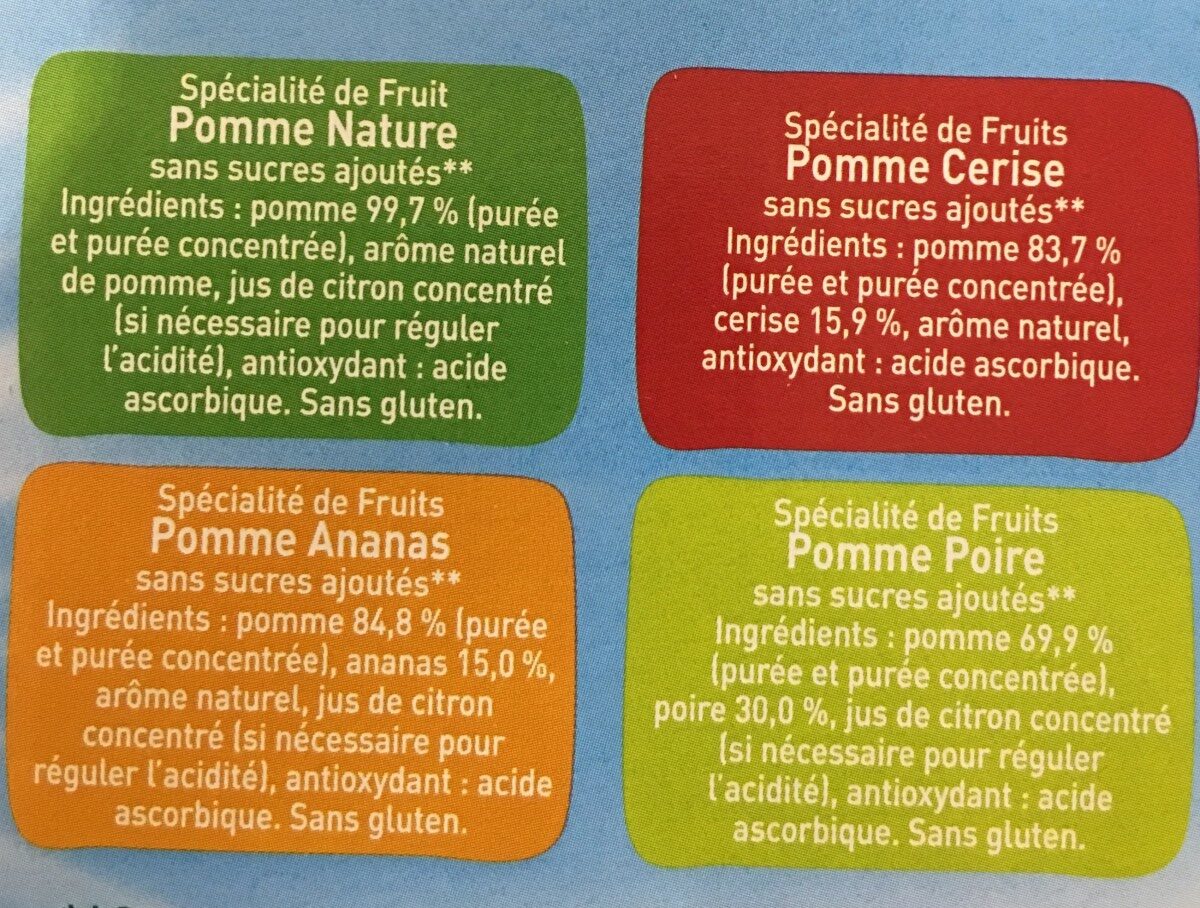POM'POTES Compotes Gourdes Multivariétés Les Inédits 20x90g - Ingredienser - fr