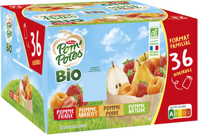 POM'POTES Compotes BIO Pomme, P. Ab, P. Poire, P. Frs 36x90g Format Familial - Produkt - fr