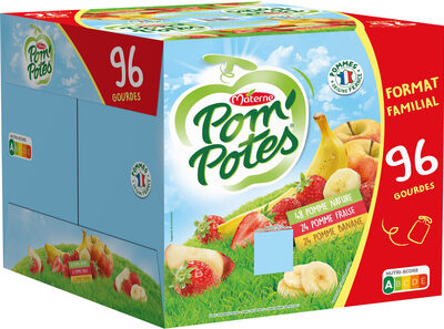 POM'POTES Pomme/Pomme Banane/Pomme Fraise 96x90g Format Familial - Produkt - fr