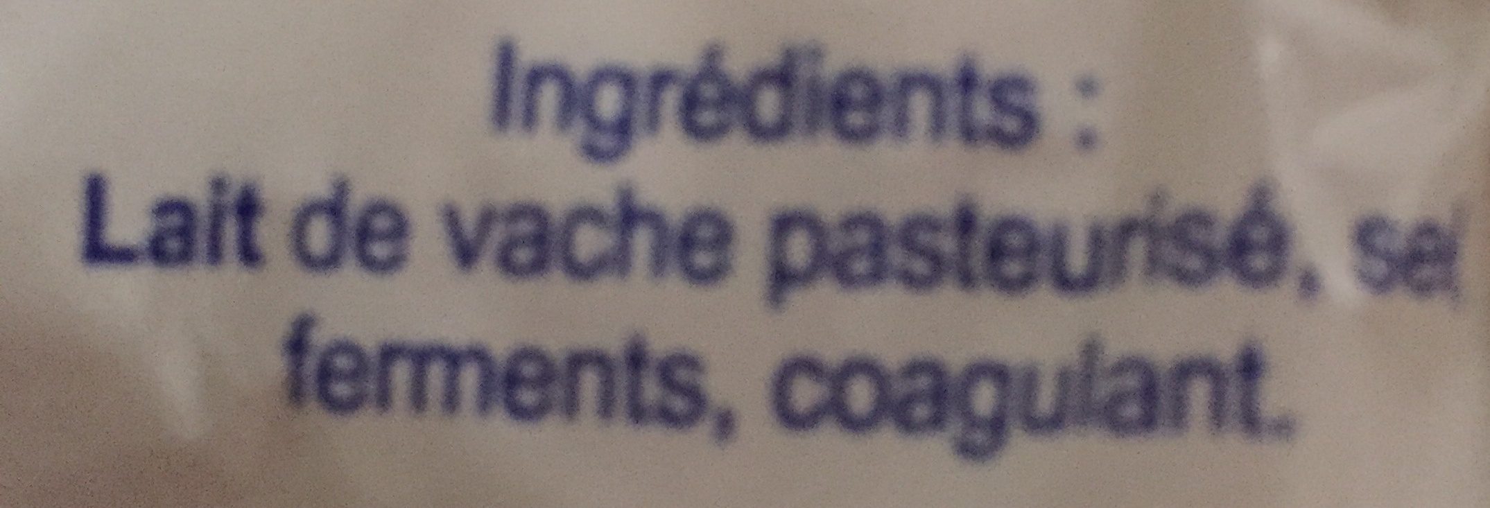 Camembert (20% MG) - Ingrediënten - fr