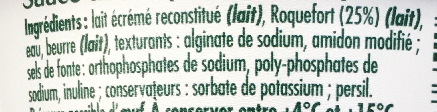 La sauce au Roquefort - Zutaten - fr