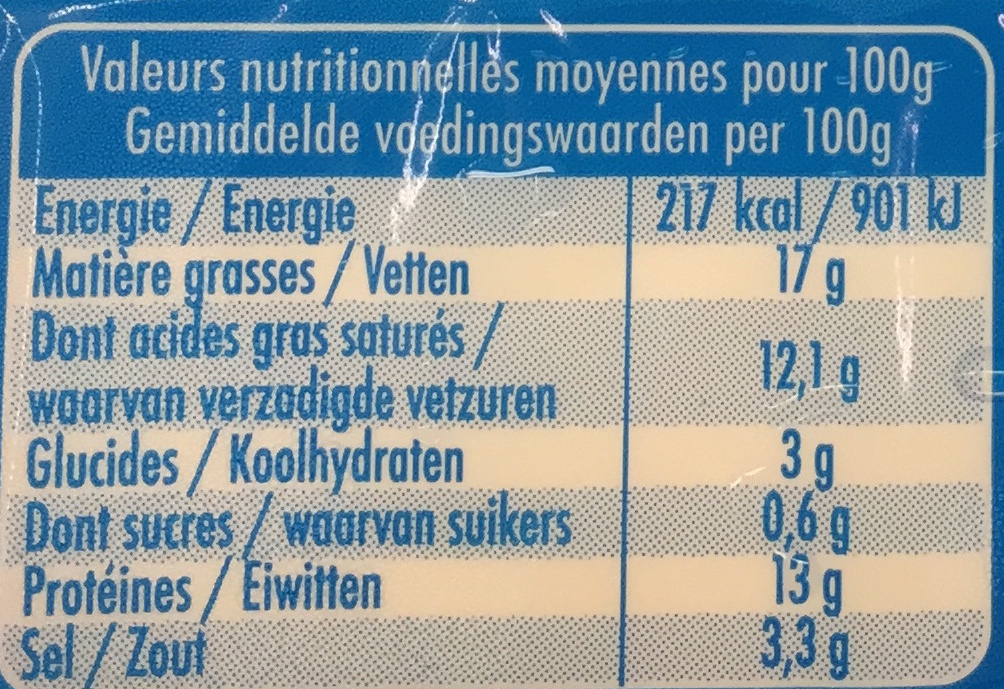Croque & Burger (17% MG) - Nutrition facts - fr