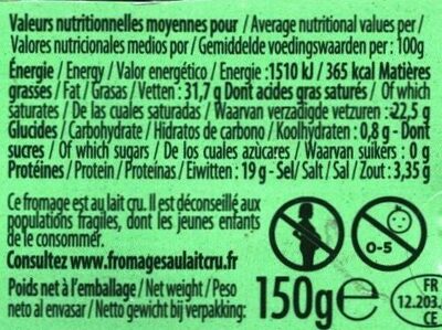 Roquefort Société Cave Saveur - Nutrition facts - fr