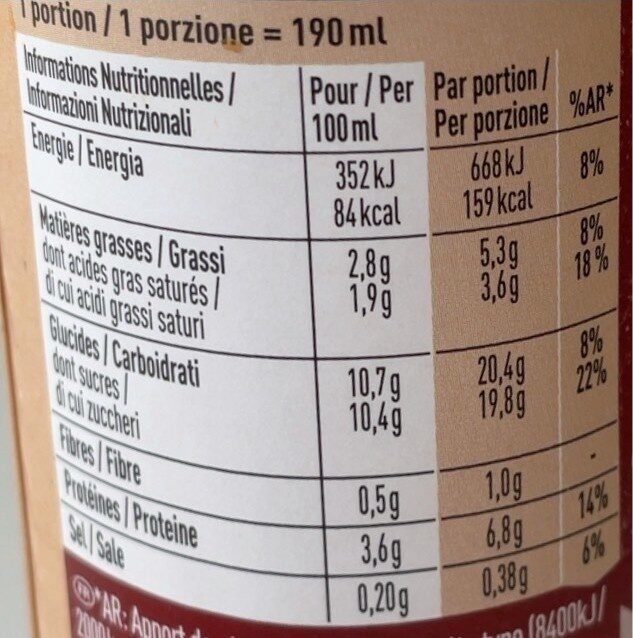 Shakissimo cookie latte - Nutrition facts - fr
