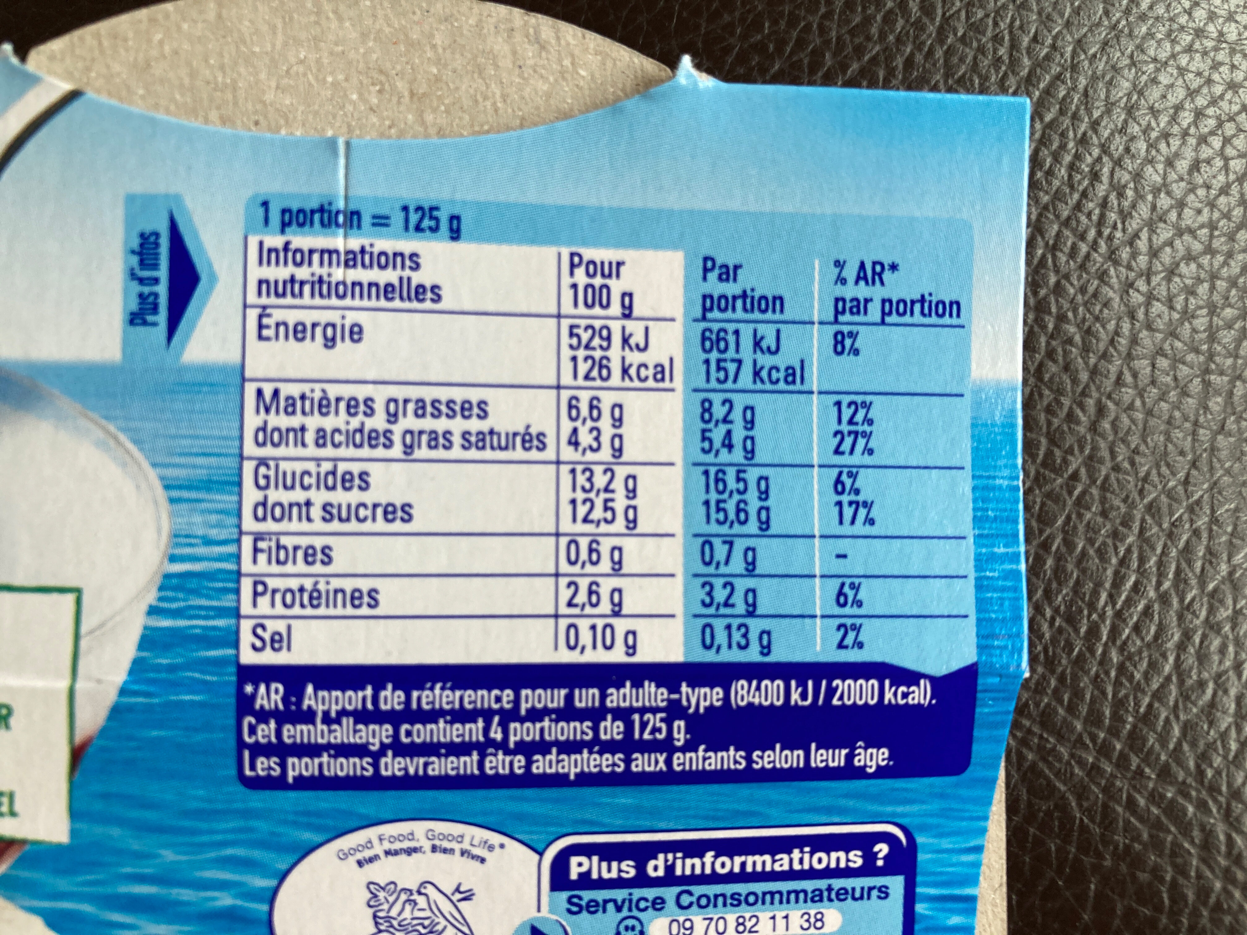 Yaos Le Yaourt à la Grecque sur lit de myrtilles - Nutrition facts
