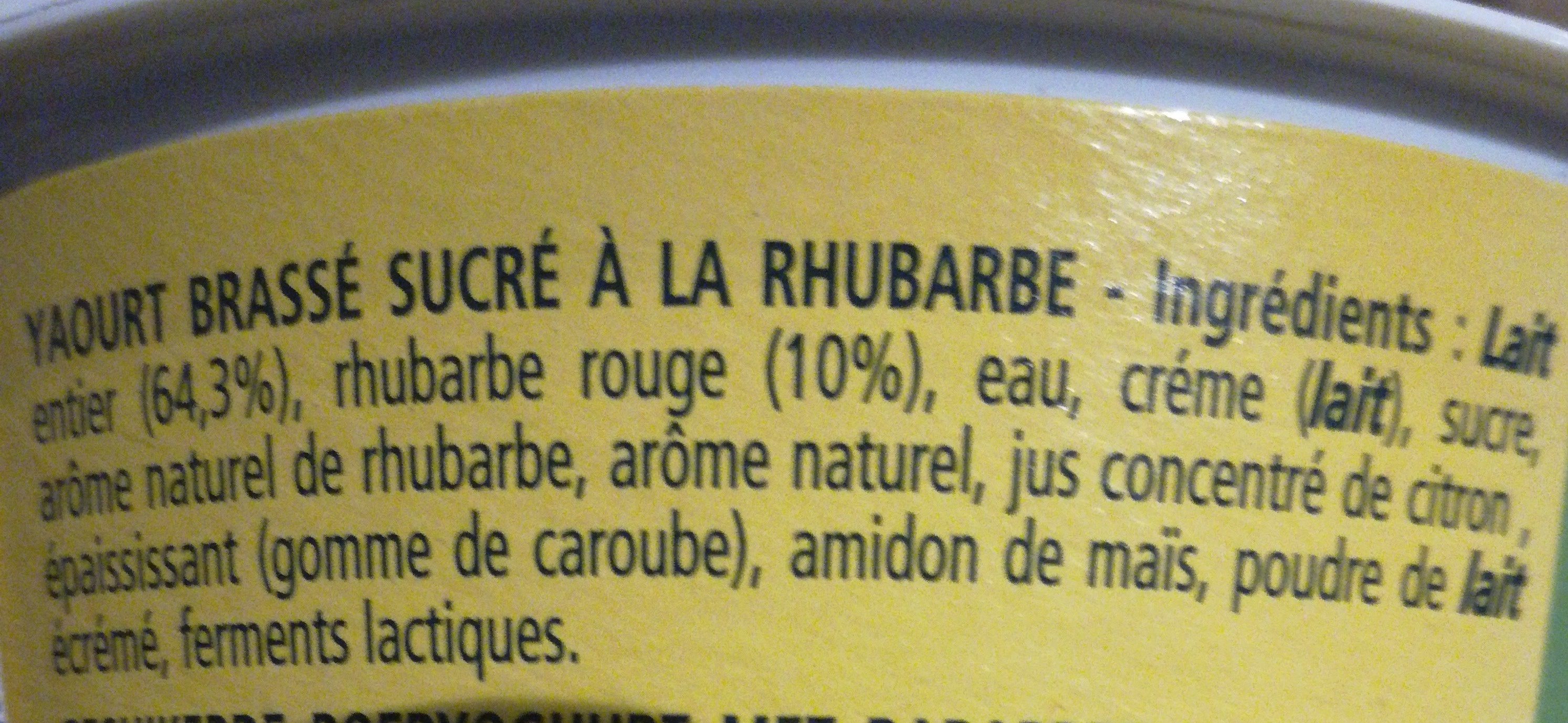 Le Yaourt à la Rhubarbe 100% naturel - Ingrédients
