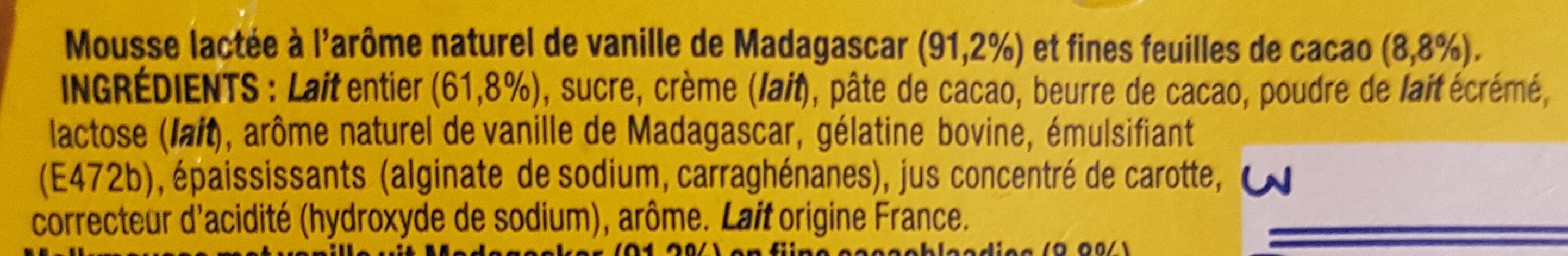 Feuilleté de Mousse Vanille - Ingredients - fr