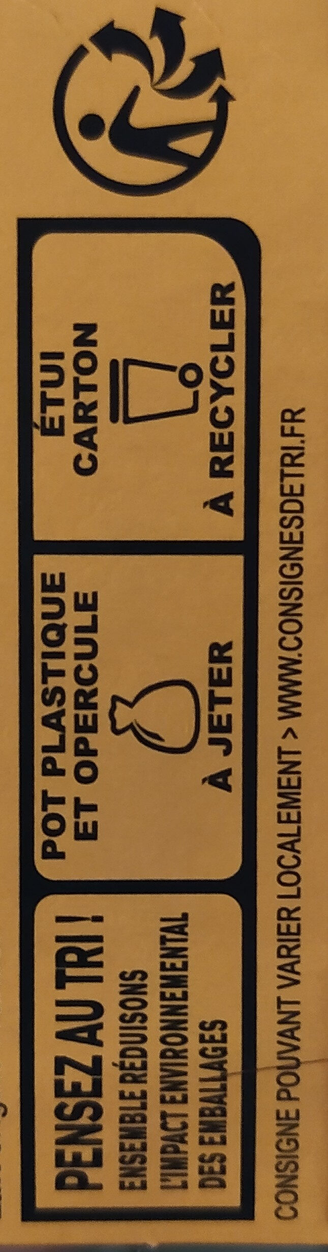 Frais et Fondant caramel au beurre salé 4 x 115 g - Recycling instructions and/or packaging information - fr