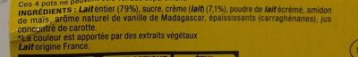 Frais et Fondant vanille de Madagascar 4 x 115 g - Ingredienser - fr