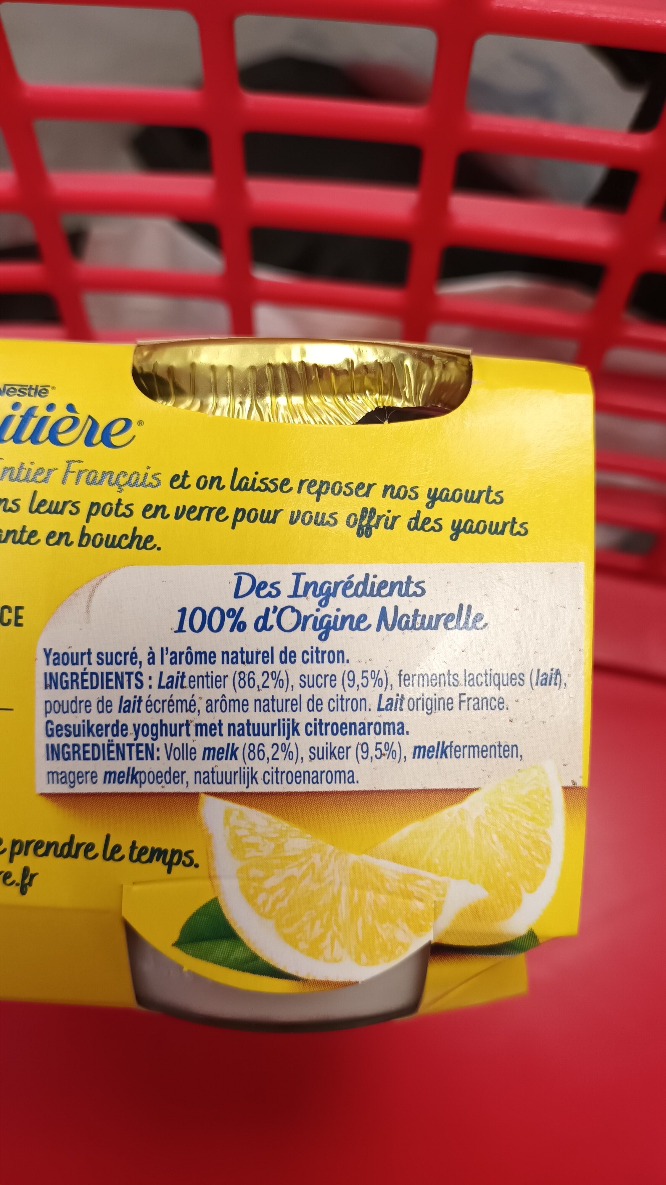 Le yaourt au citron - Ingrédients