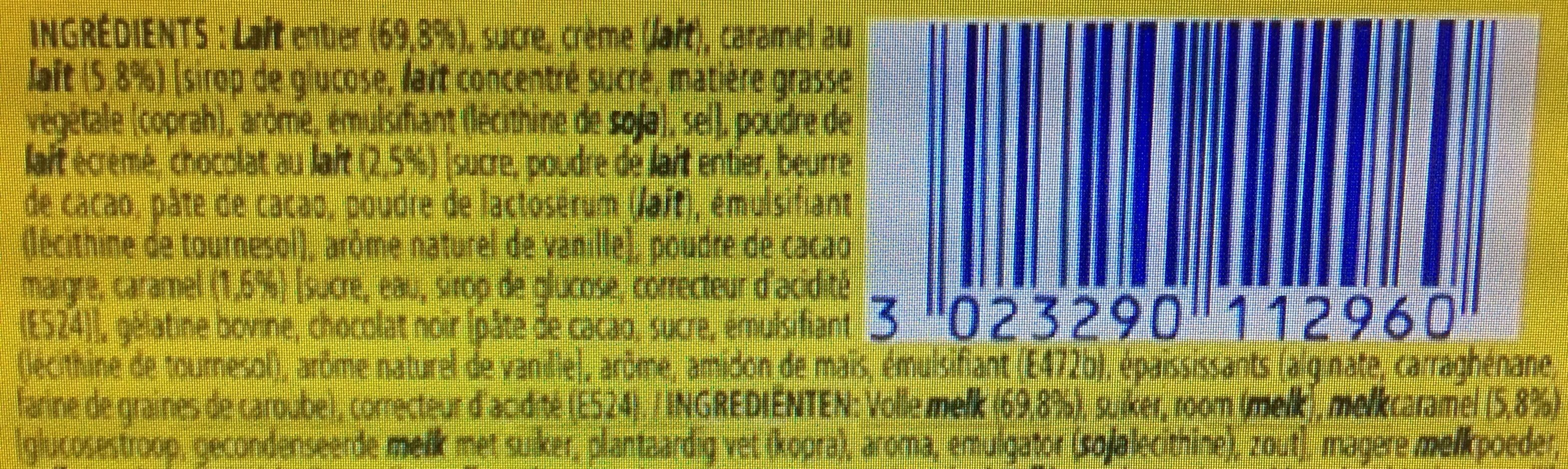 La Laitière Secret de Mousse Duo Chocolat au Lait Caramel - Ingrediënten - fr