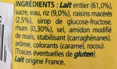 Riz au lait - Ingredients - fr