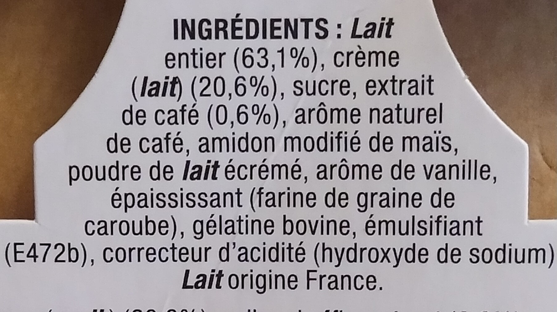 Le Viennois Mousse Café 4 x 90 g - Ingrediënten - fr