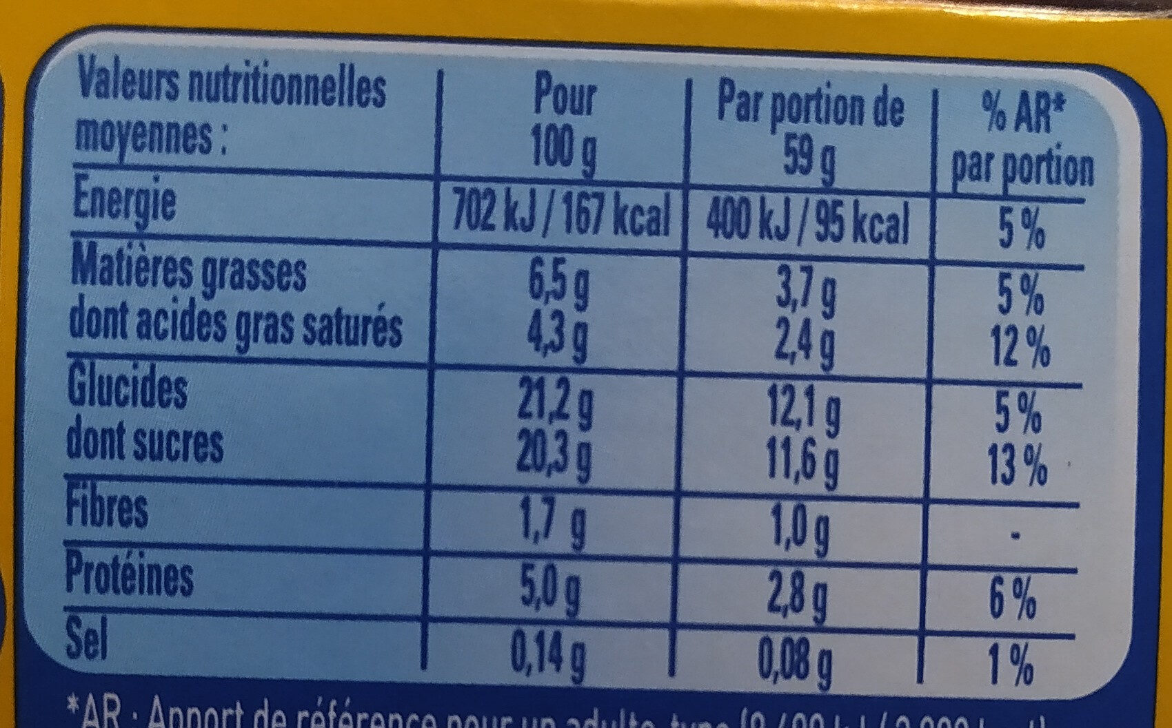 Secret de Mousse Chocolat au lait (4 Pots) Offre Eco - Voedingswaarden - fr