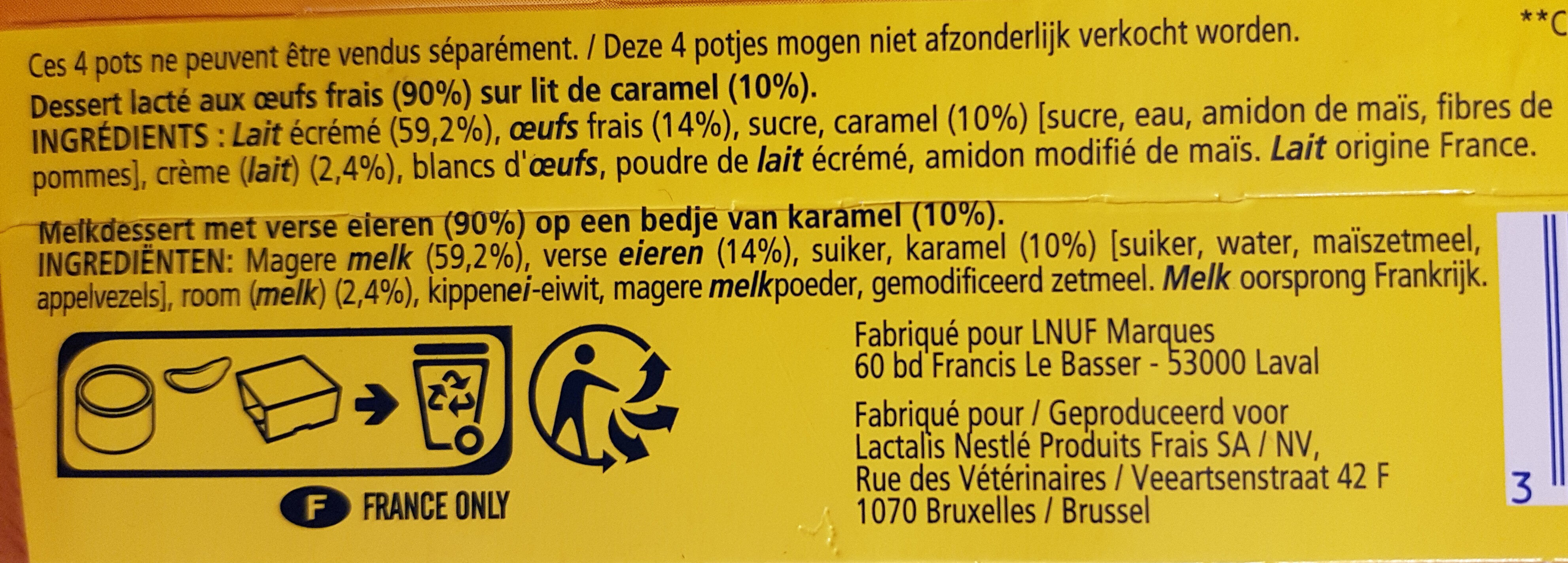 Crème Caramel - Ingredienser - fr