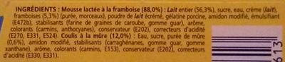 Secret de Mousse Framboise Sauce Mûre (4 Pots) - Ingrediënten - fr