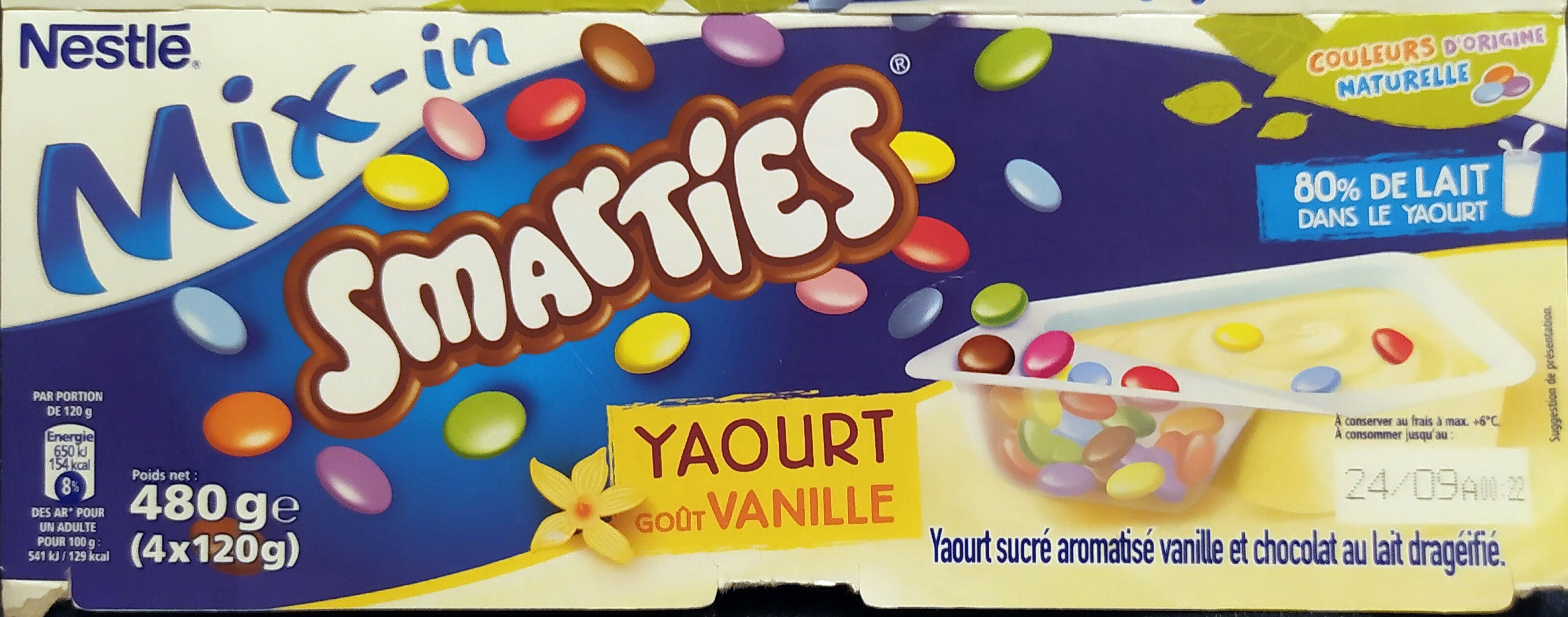 Nestlé Smarties yaourt à la vanille 4 x 120 g - Producto - fr