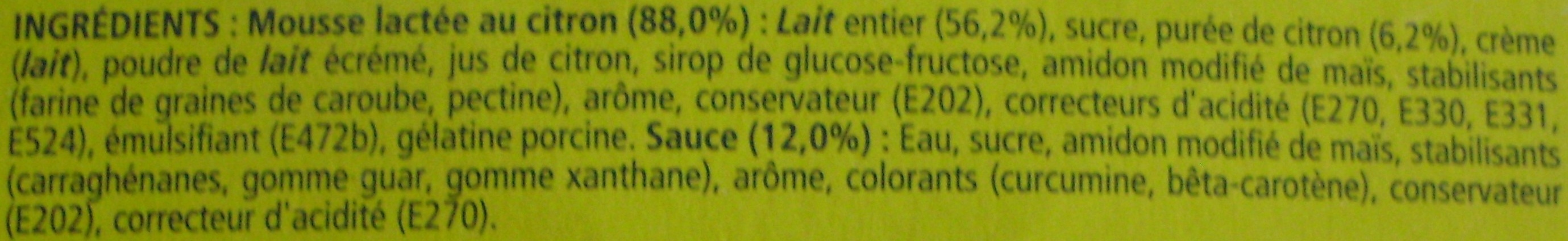 Secret de Mousse Citron - Ingrediënten - fr