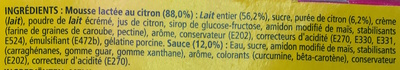 Secret de Mousse Citron (4 Pots) Offre Eco - المكونات - fr
