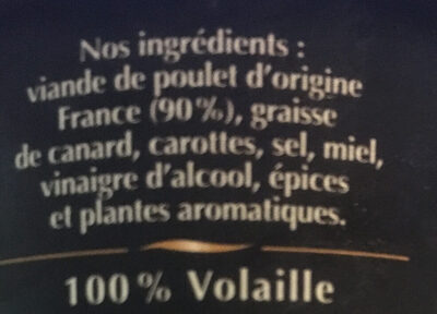 Rillettes de Poulet Rôti en cocotte - Ingredients - fr