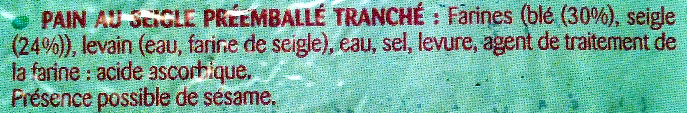 Bon Ap' - Le Pain au Seigle - Ingredients - fr