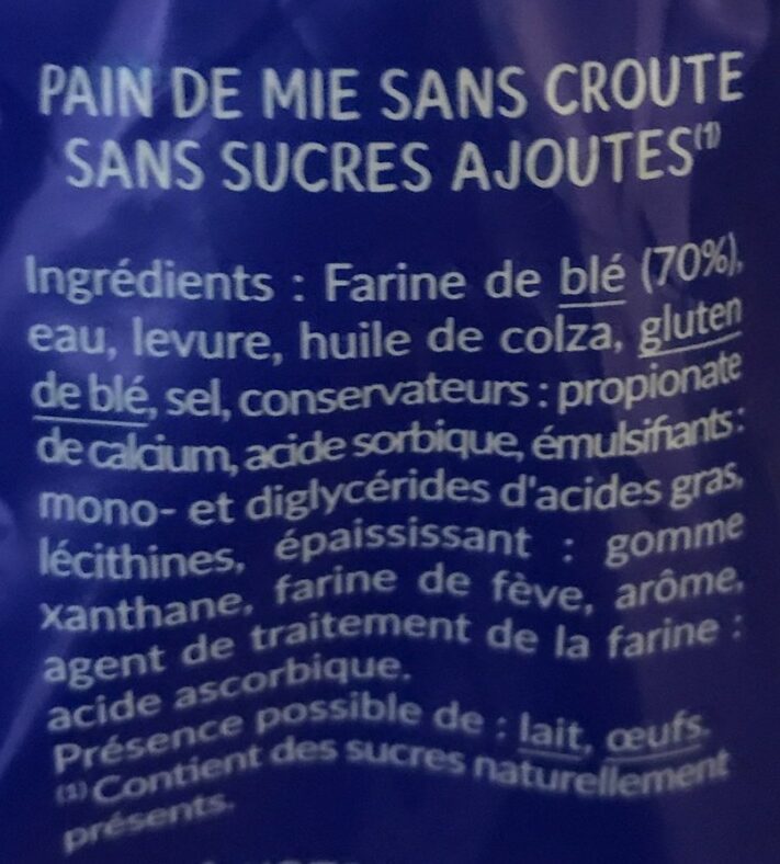 Pain de mie - Ingredients - fr