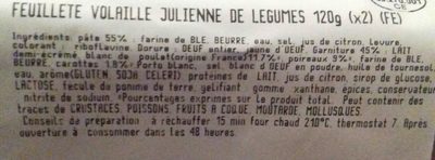 Feuilleté volaille julienne - Ingredients - fr