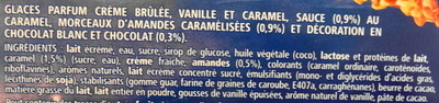 Délice à l'Ancienne, Vanille-Caramel-Parfum crème brûlée-Eclats amandes caramélisées - المكونات - fr
