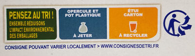 Danone veloute nature 125 g x 8 - Instruction de recyclage et/ou informations d'emballage