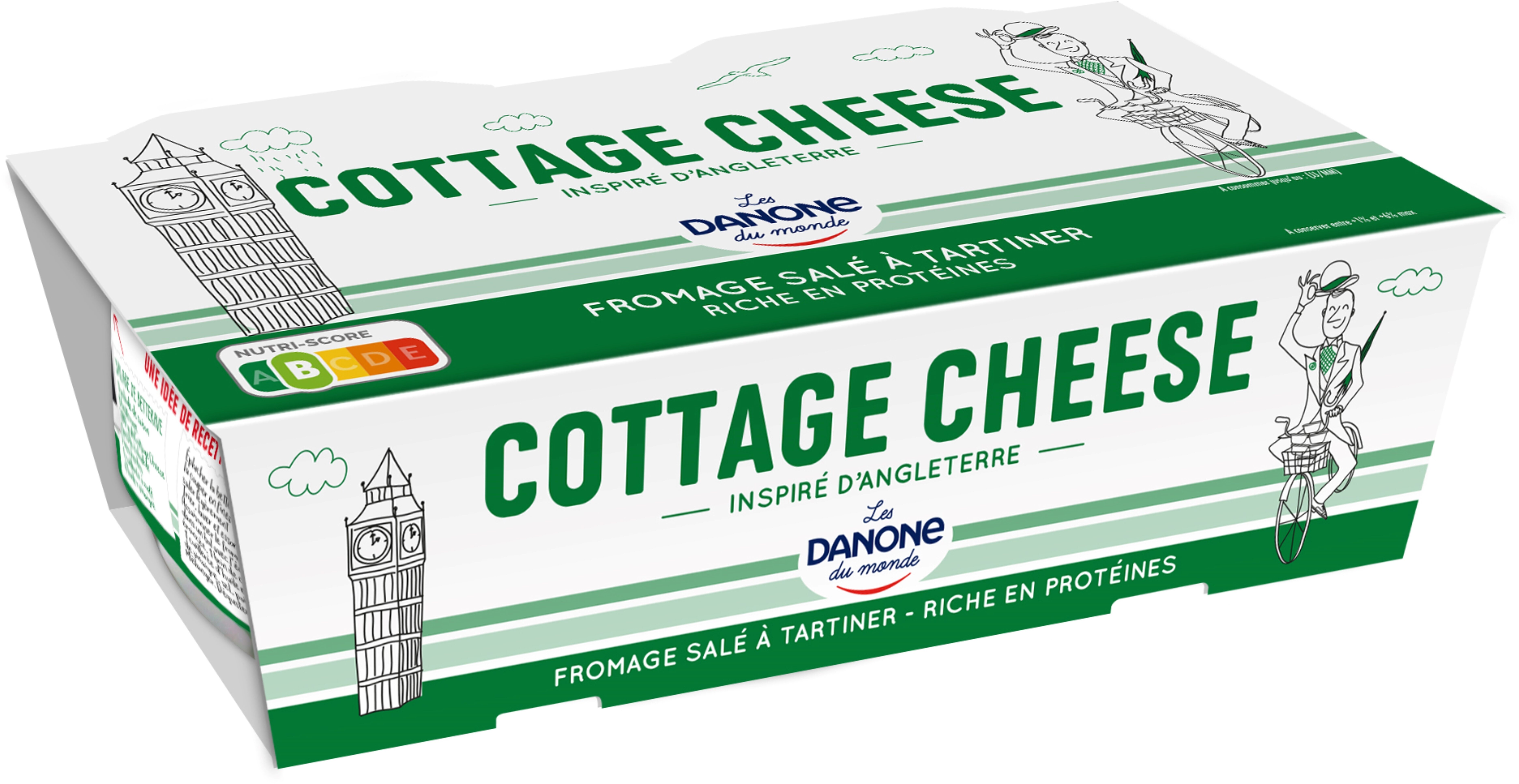 Jockey cottage cheese nature 200 g x 2 - Produit