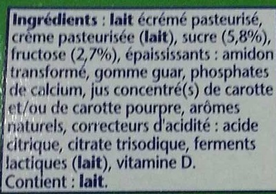 Gervais (Saveurs : Fraise, Banane, Pêche, Framboise, Abricot) 18 Pots - Ingredients - fr