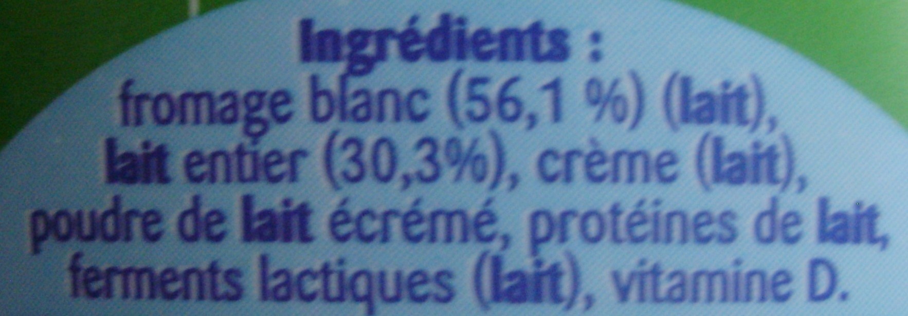 Jockey Avec du bon lait entier (8 % MG) - Ingredienti - fr