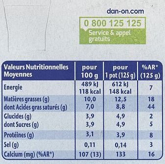 Fjørd Näture frais et doux - Nutrition facts - fr