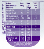 Taillefine Yaourt aux fruits 0% - Tableau nutritionnel