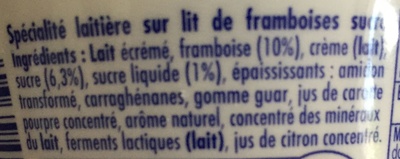 Danio - Spécialité laitière sur lit de framboises sucré - Ingredienti - fr