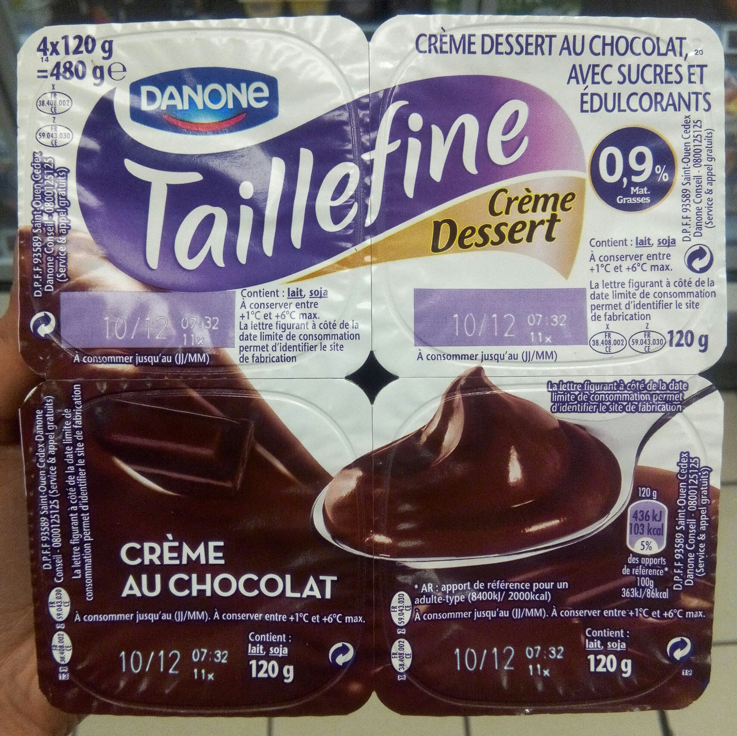 Crème au chocolat Taillefine (0,9% MG) - Product - fr