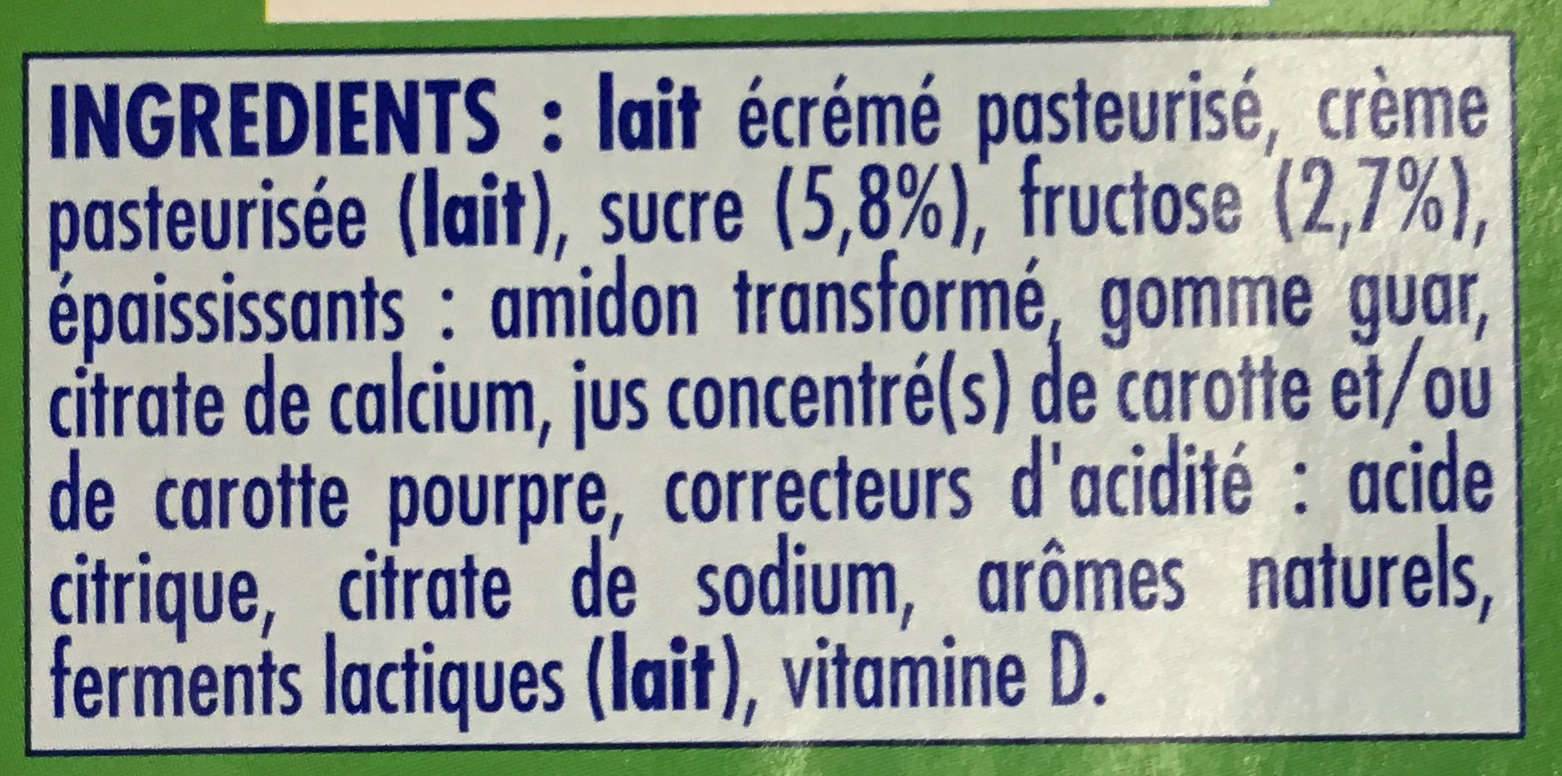 Danonino de Gervais - Ingredienti - fr