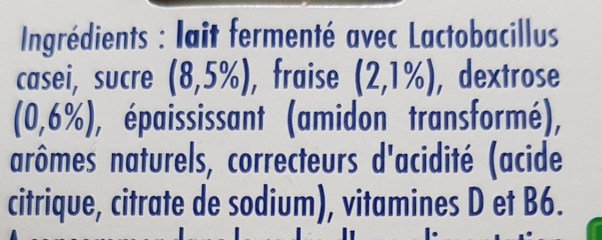 Actimel Gout Fraise - Ingredients - fr