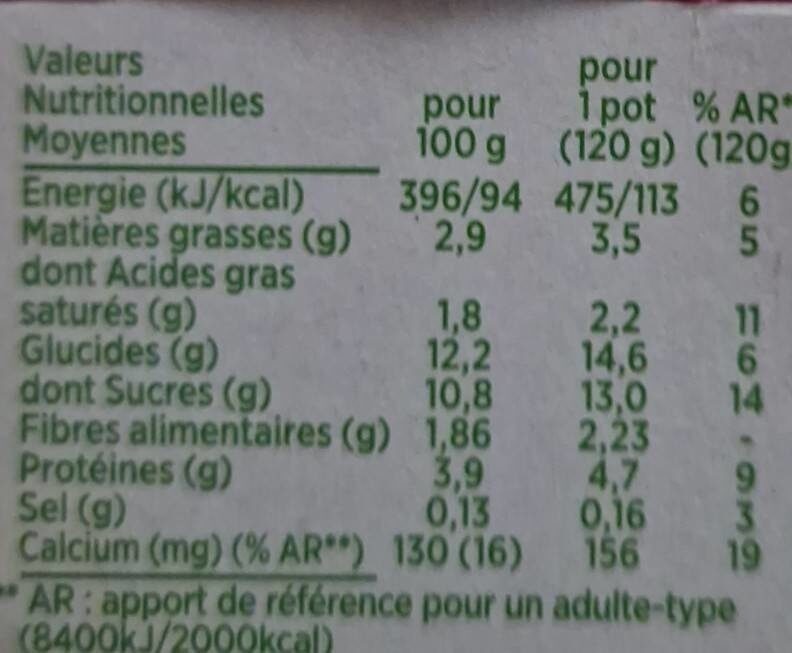 Activia bifidus cereales 120 g x 4 muesli - Nutrition facts - fr