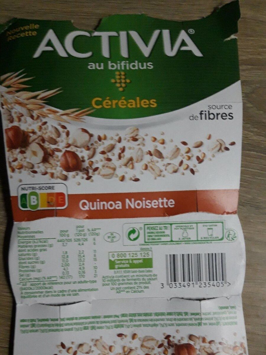 Activia au bifidus céréales quinoa noisette - Produit