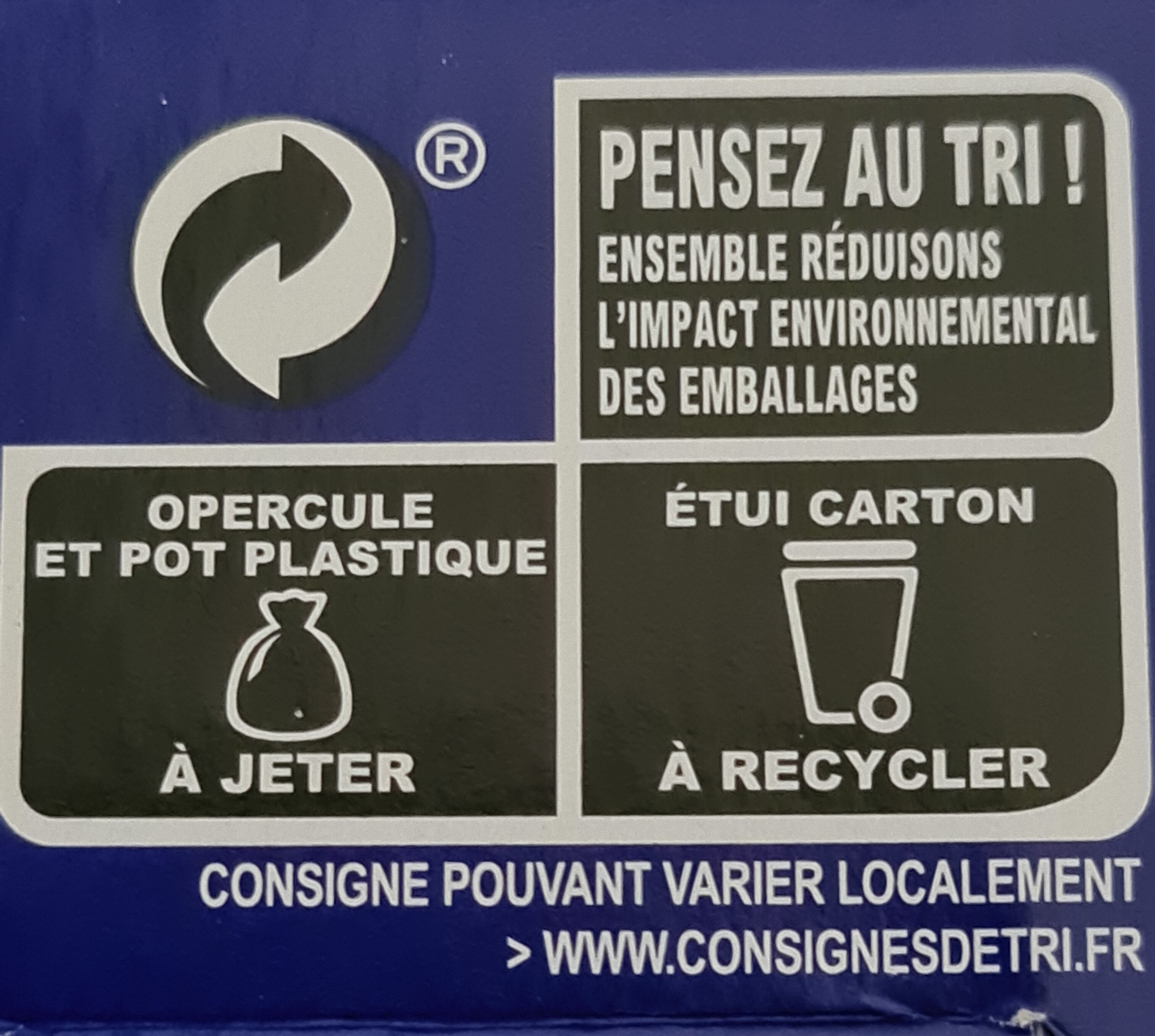 Danone skyr 140 g x 2 nature - Instruction de recyclage et/ou informations d'emballage