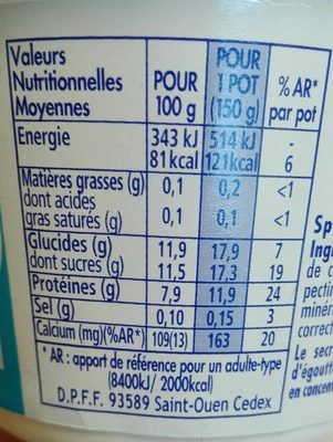 Spécialité laitière sur lit de pêche - Nutrition facts - fr