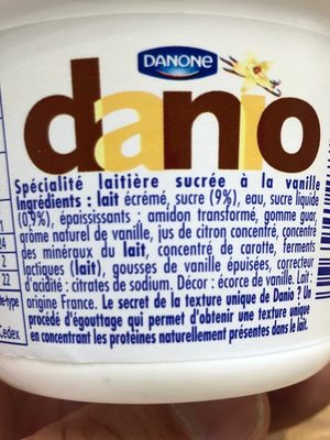 Danio 0% melange vanille 150 g x 1 - Ingredients - fr