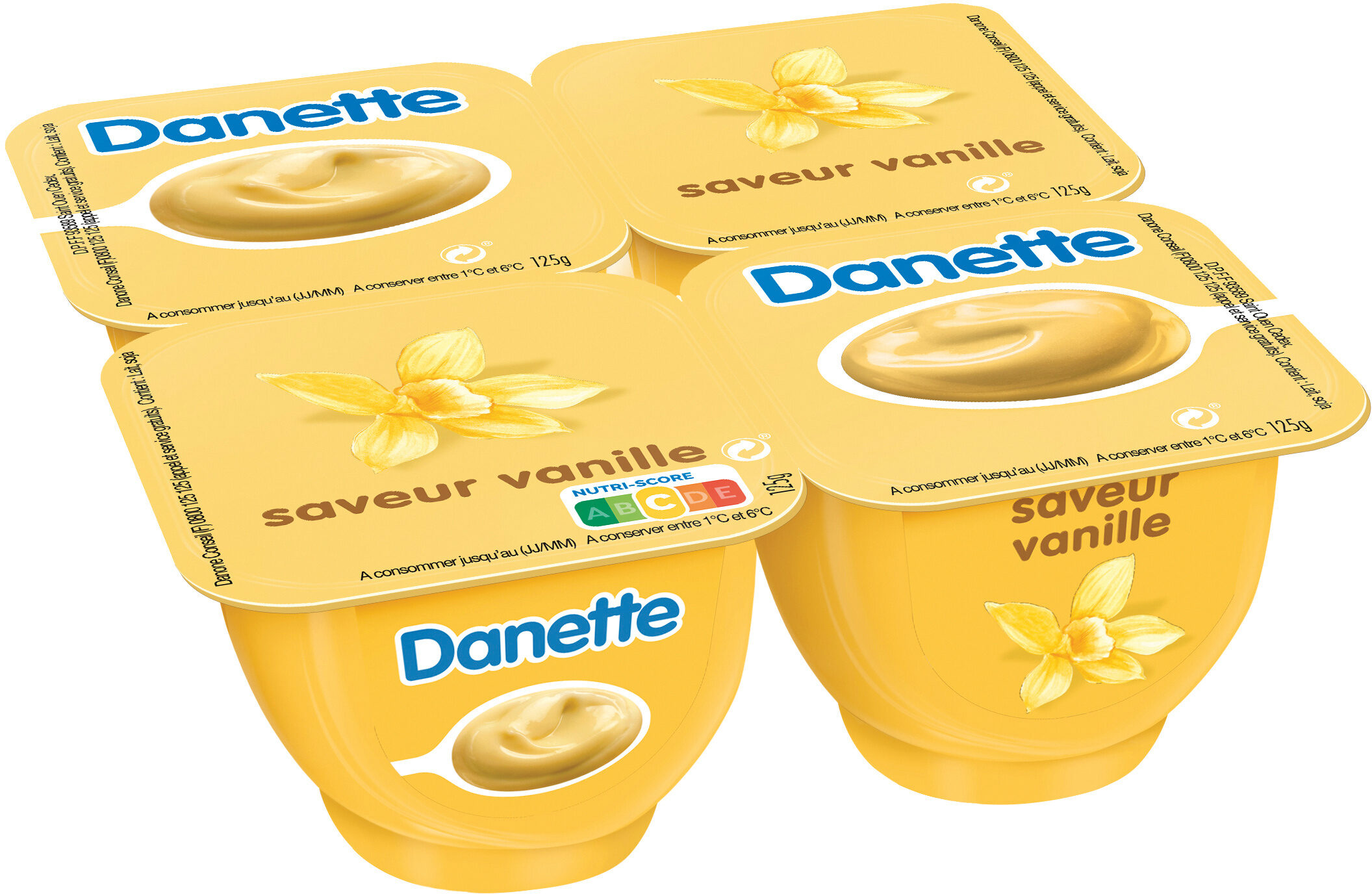Danette saveur vanille 125 g x 4 - Produit