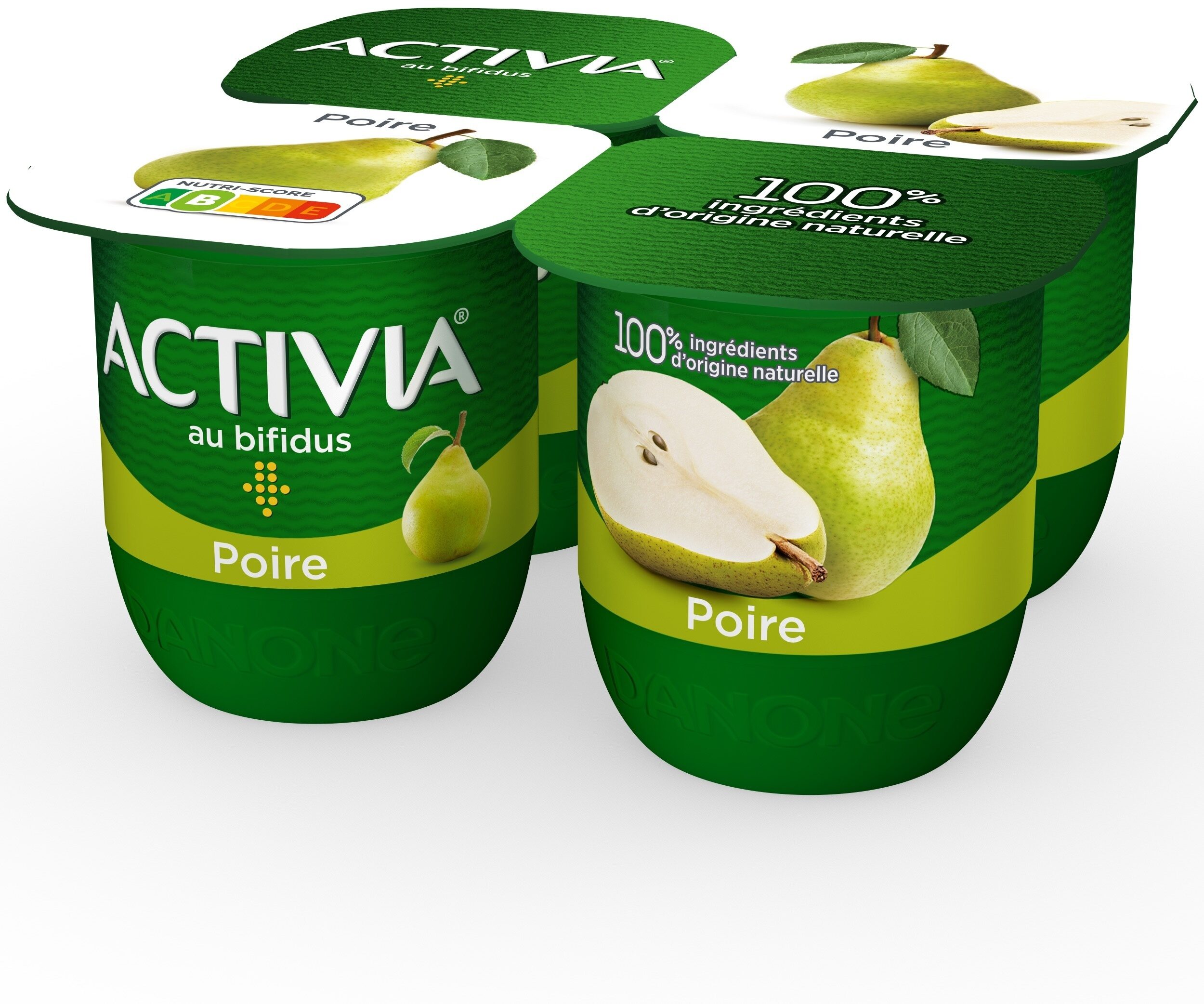 Activia fruits 125 g x 4 poire - Product - fr