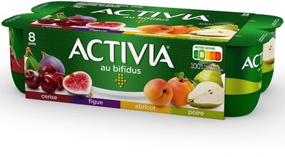 Activia fruits 125 g x 8 abricot - poire - figue - cerise - Produit
