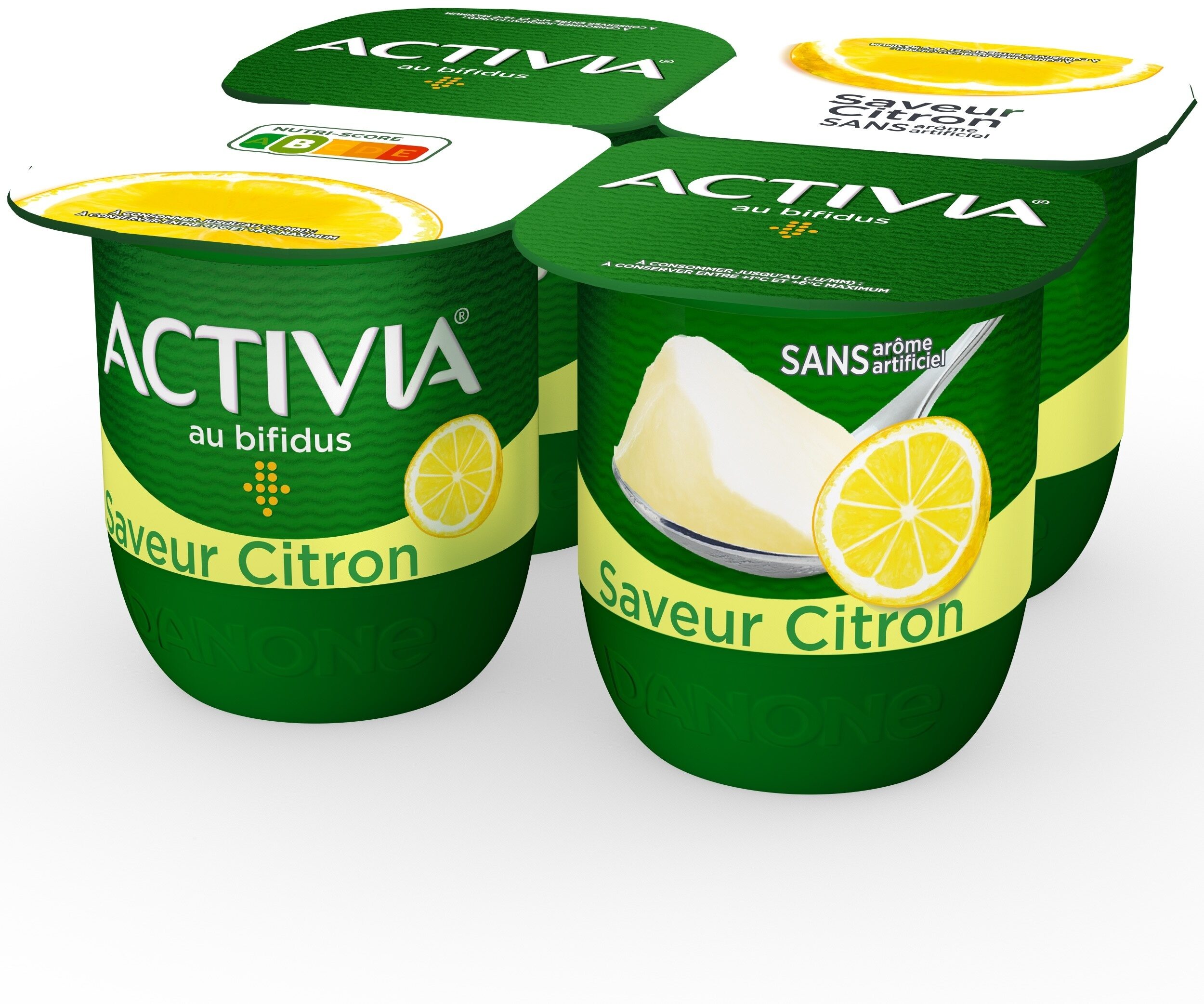 Activia bifidus saveur citron sans arome artificiel 125 g x 4 - Produit