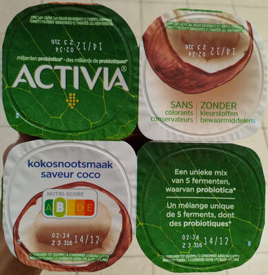 Activia bifidus saveur noix de coco sans arome artificiel 125 gx 4 - Product