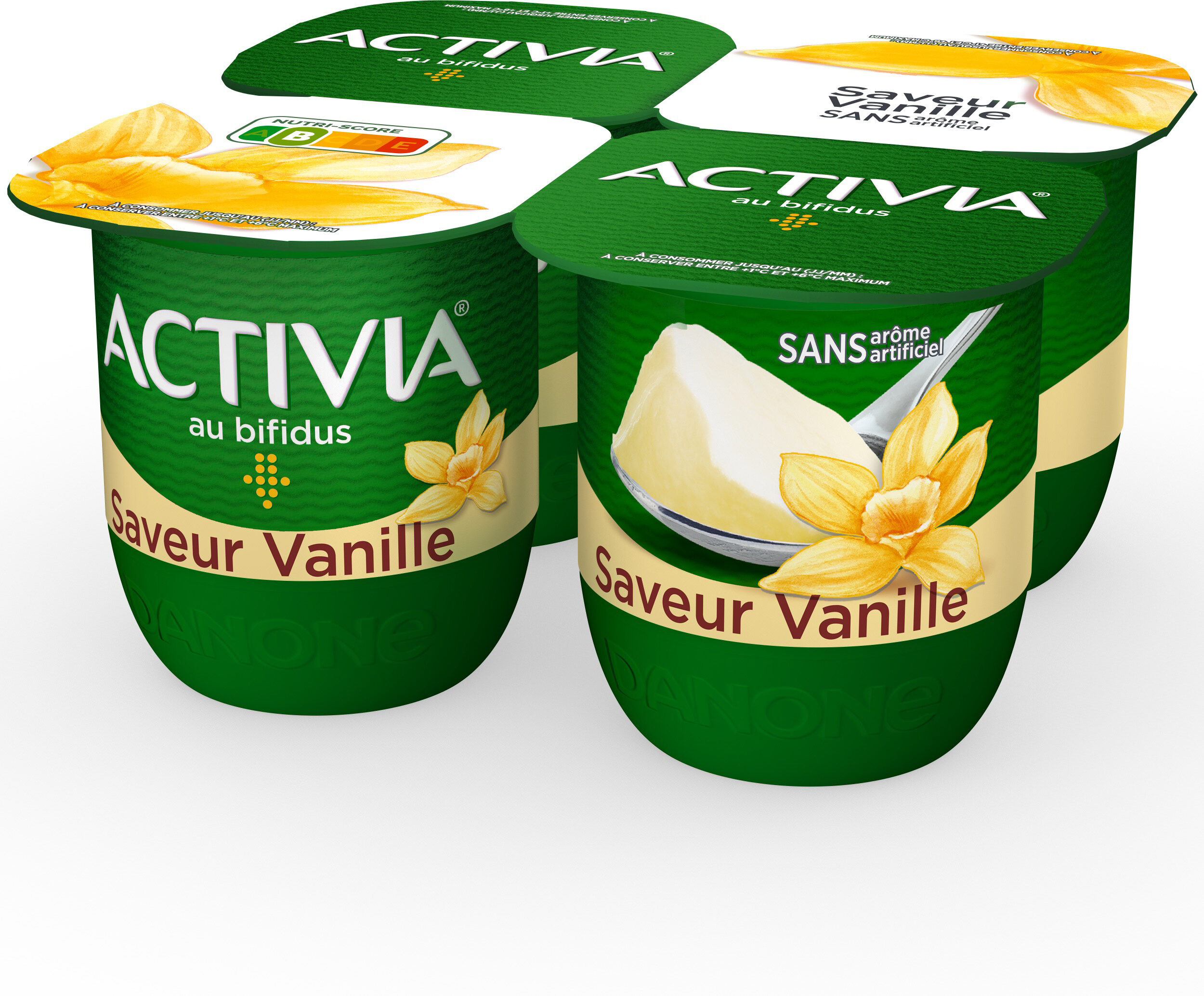 Activia bifidus saveur vanille sans arome artificiel 125 g x 4 - Produit
