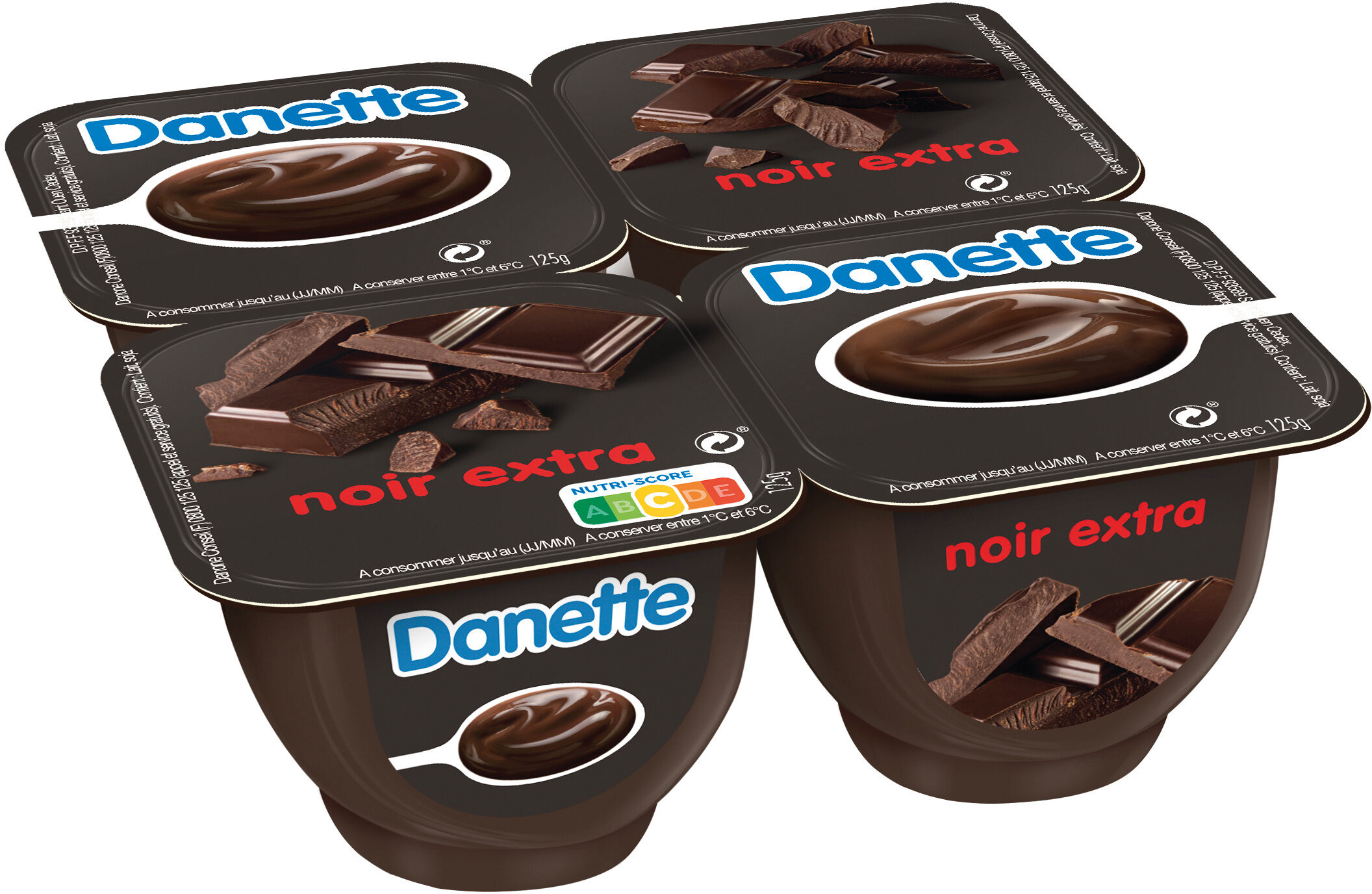 Danette creme dessert noir extra 125 g x 4 - Produit